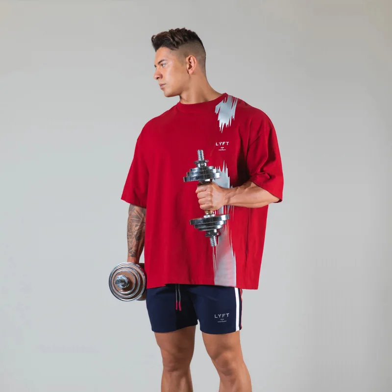 

Summer New Muscle Fitness T-shirt Short-sleeved Men's Trend Loose O-neck Half-sleeved Thin Compassionate Shirt for Men Workout