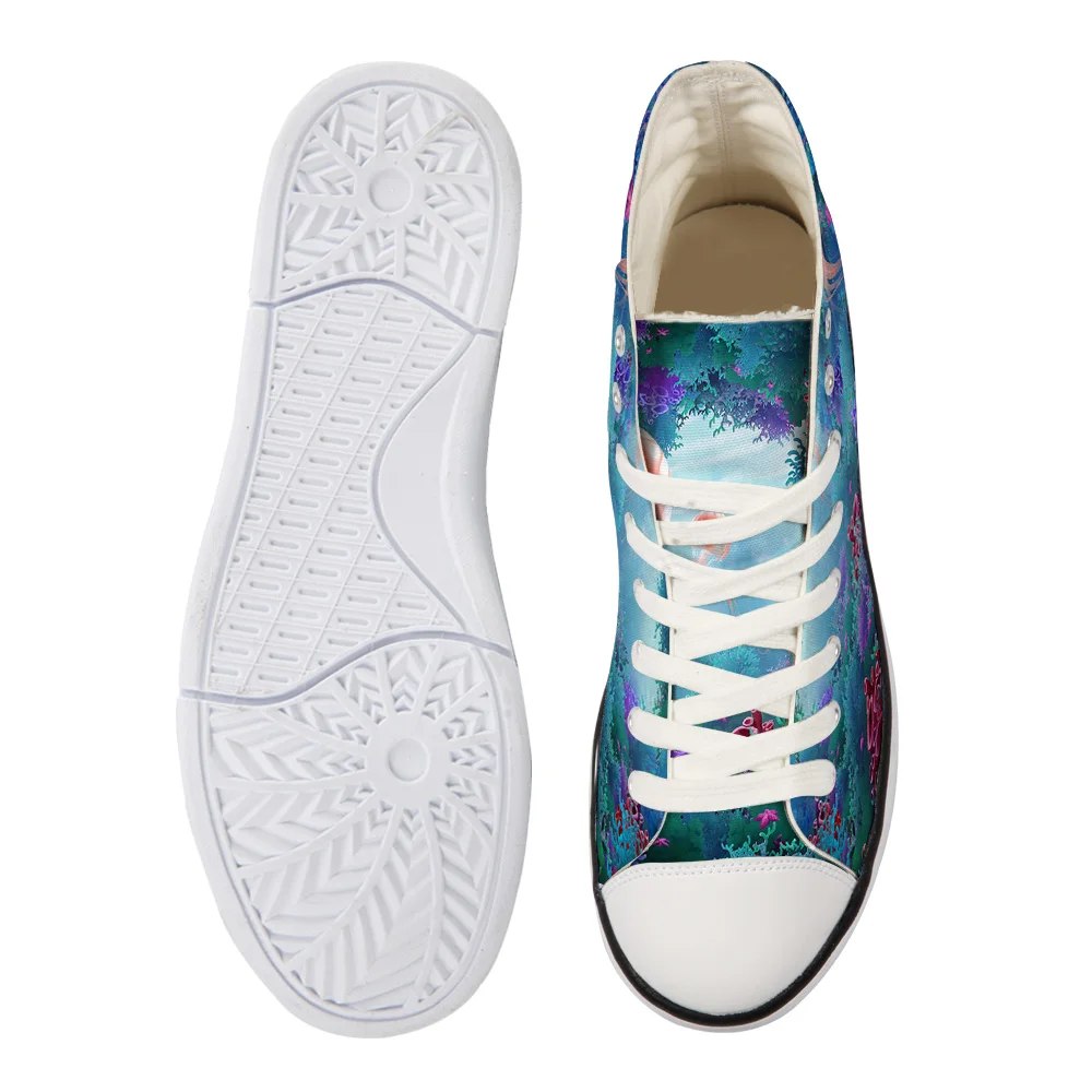 WHEREISART/Женская парусиновая обувь с героями мультфильмов Jellyfish высокая флэтс