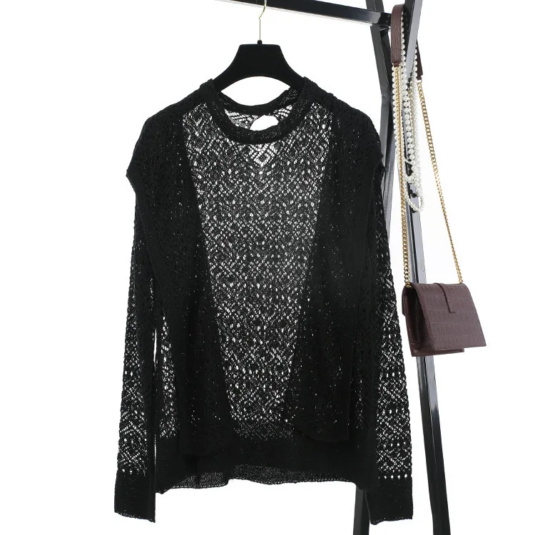 Осенняя свободная Свободная куртка с длинными рукавами и круглым вырезом