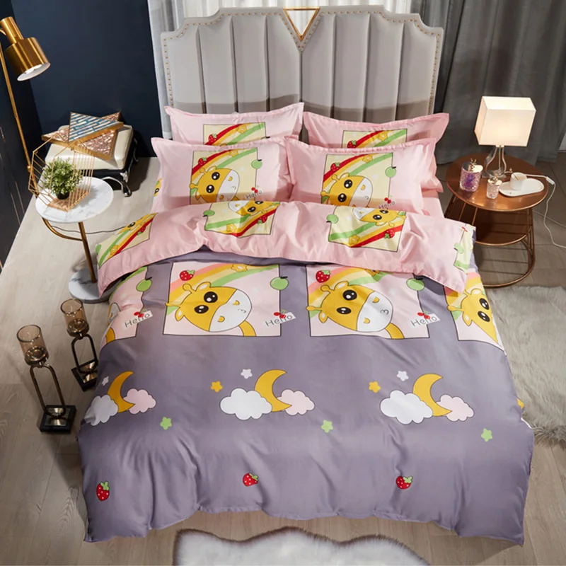 

New Modern Pastoral Double Size Bedding Set Sunflower Printed Bedclothes Queen King Quilt Covers Duvet Cover Set with Pillowcase