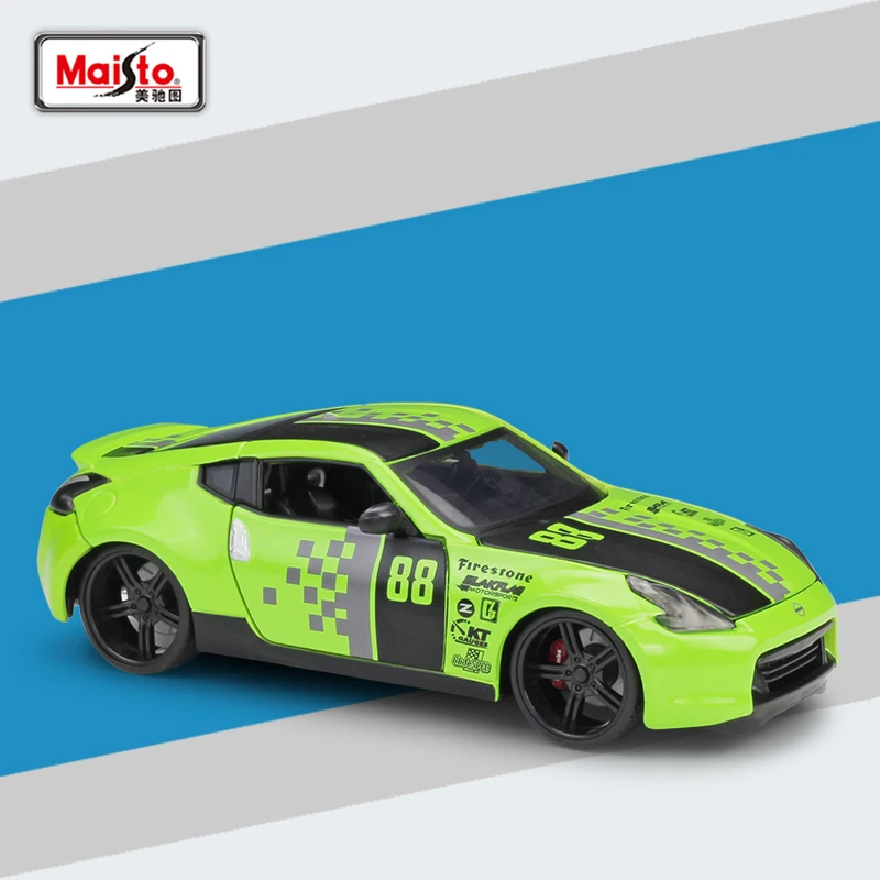 Гоночная модель автомобиля Maisto 1:24 2009 370z из сплава зеленого цвета литые под