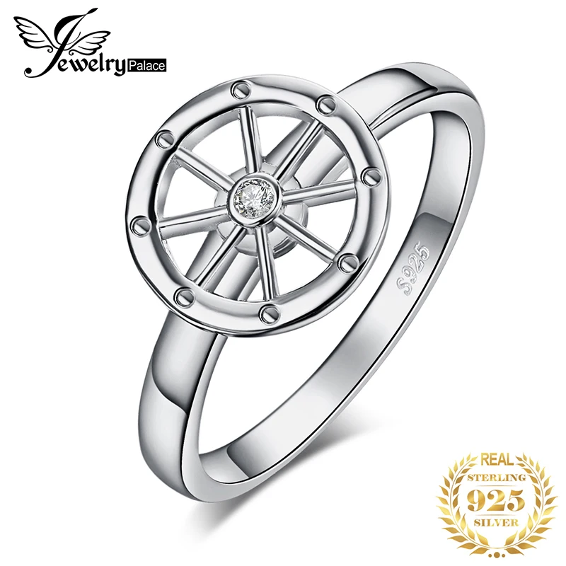 JewelryPalace корабль колеса кубического циркония обещание кольцо Подлинная 925 пробы Серебряный Подарок для женщин Мода Ювелирные украш