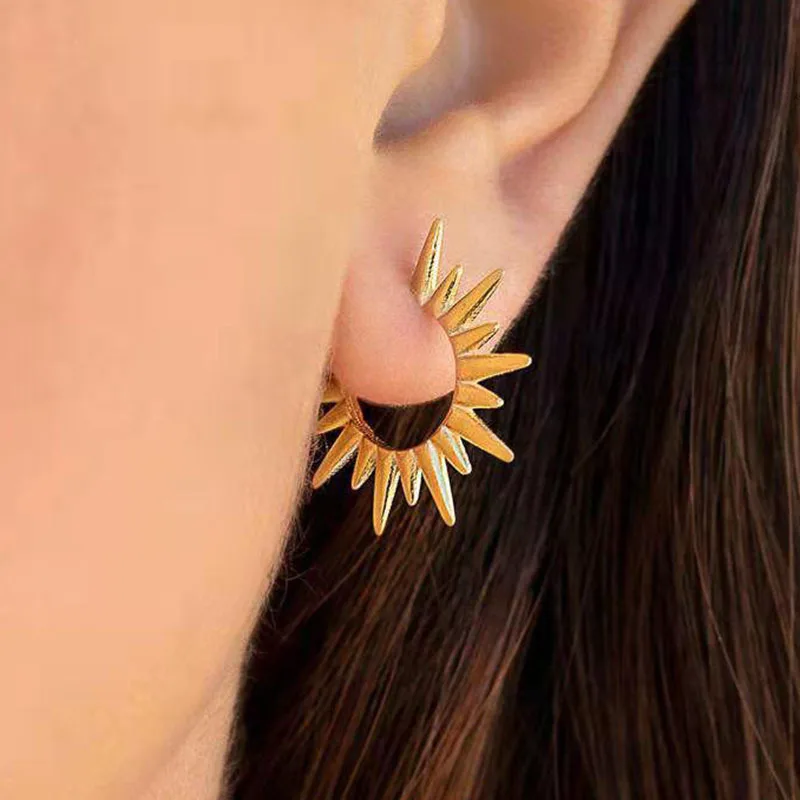 

Серьги-кольца женские из нержавеющей стали, с заклепками