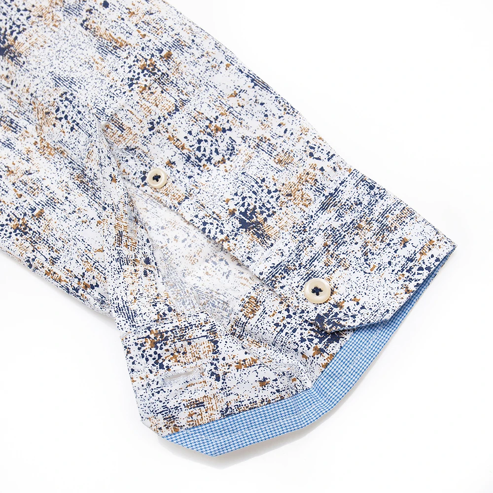 Fredd Marshall новинка 2019 модная мужская рубашка с принтом длинный рукав 100% хлопок