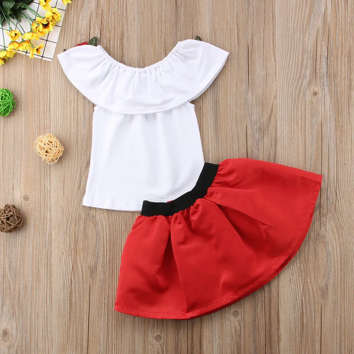 2 шт. детский хлопковый топ с открытыми плечами на возраст 2-7 лет | Мать и ребенок