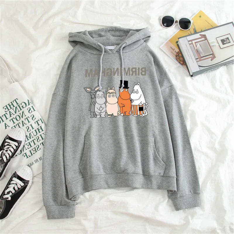 

Новинка, стильные хлопковые тонкие толстовки, Женская осенне-зимняя одежда с капюшоном в Корейском стиле для студентов, свободная облегающ...