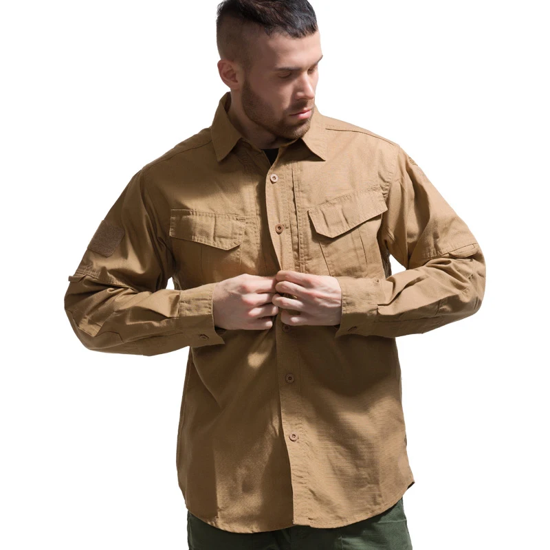 Military Outdoor Tactical Camouflage Long-sleeved Shirt Men's Wear-resistant Cover Commuter Casual Field Combat Training Uniform