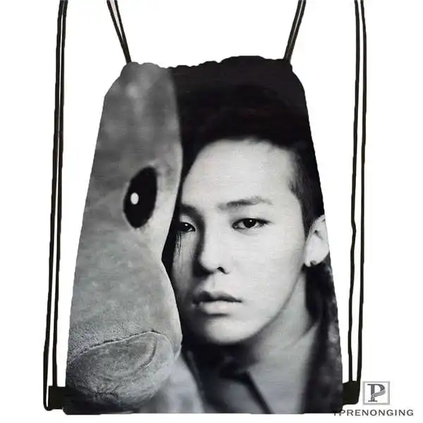 Drawstring Backpack Custom big bang(45) походная сумка на шнурке милый рюкзак для детей(черная спинка) 31x40 см#180612-03-big bang - Цвет: Drawstring Backpack