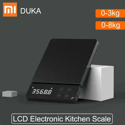 Бытовые цифровые электронные весы DUKA ATuMan ES1, 0-8 кг, многофункциональные электронные пищевые весы с HD-подсветкой для кухни