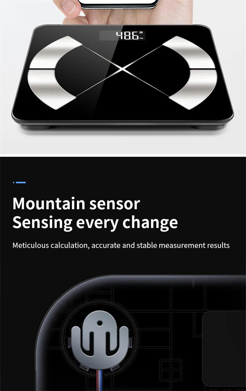 Bluetooth-весы интеллектуальные напольные весы умный светодиодный дисплей вес тела весы мышечные Массы BMI цифровые весы для ванной