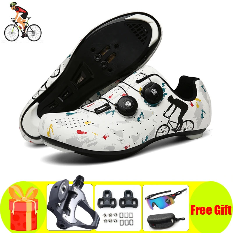 

Sapatilha Ciclismo New Road Cycling Shoes Men Sneakers Women Breathable Bike Shoes White Sport Bicycle Shoes Racing