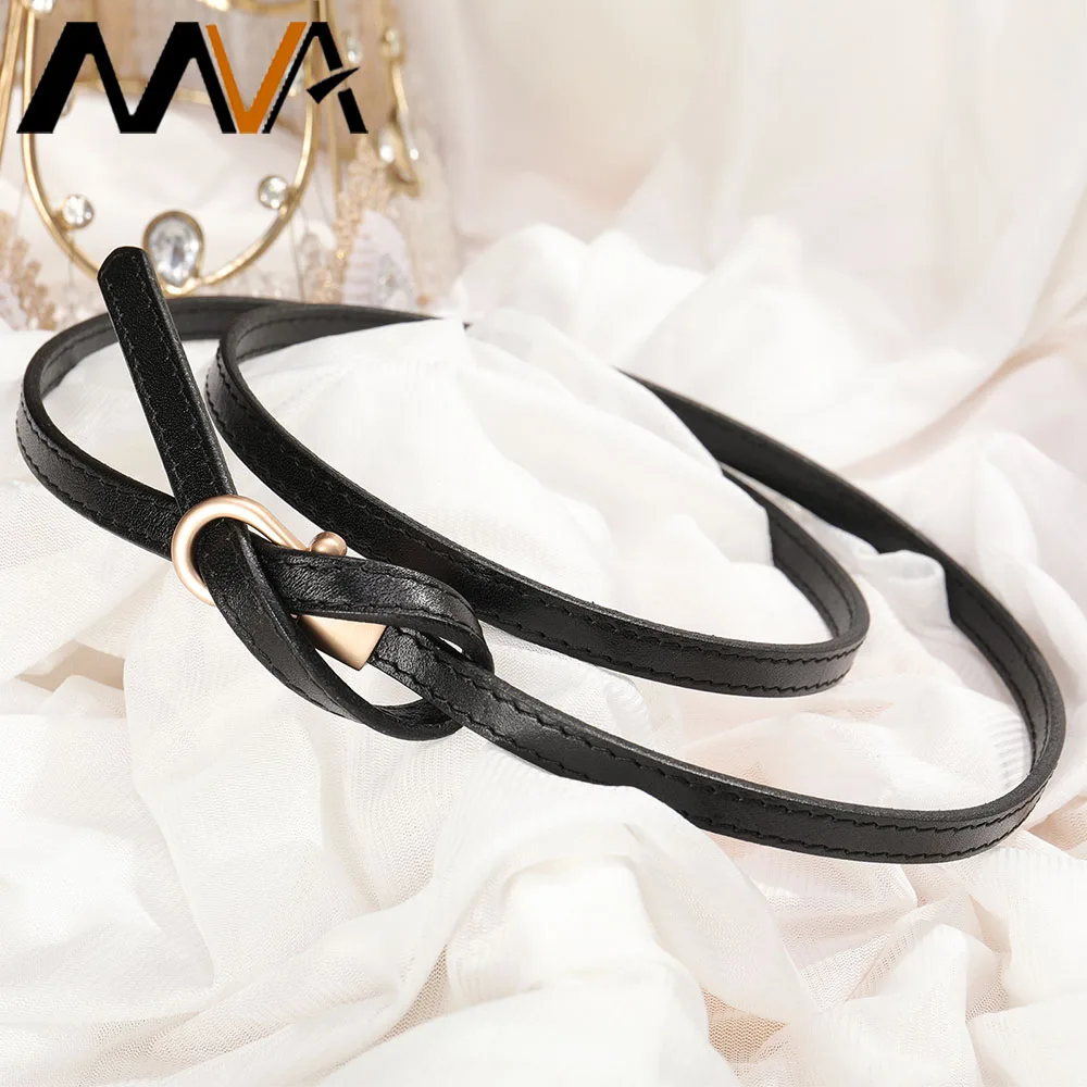 MVA Ladies Fashion Belt  For Dress Women's Genuine Leather Belt Women Waist Belts Luxury Designer Belts Alloy Buckle Female New