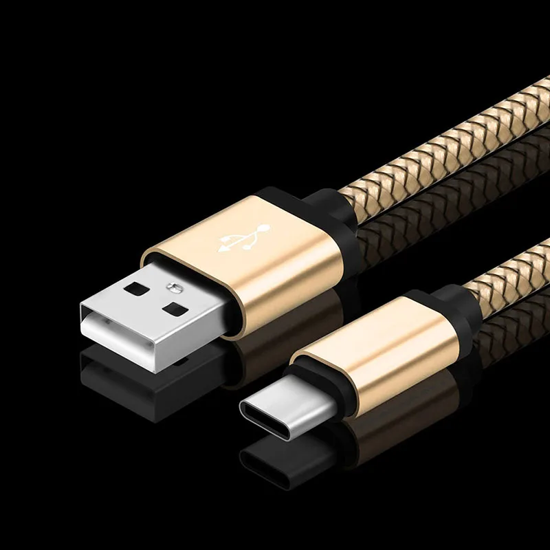 

УГИ 1 м 2.4A Золотой USB кабель с нейлоновой оплеткой Быстрый зарядный кабель с разъемом типа C USB C Магнитный кабель для синхронизации данных и з...