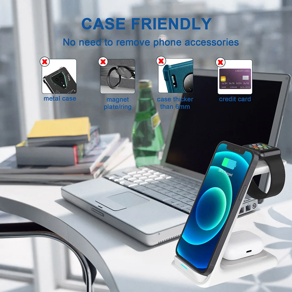 20w qi wireless charging stand for iphone 13 12 pro mini xs xr wireless chargers 3 in 1 for apple watch 7 6 charger airpods pro free global shipping