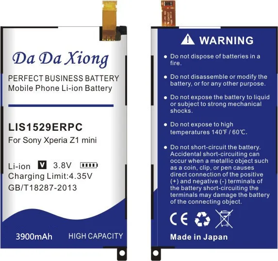 Da Xiong 3900mAh LIS1529ERPC литий-ионный аккумулятор для телефона sony Xperia Z1 mini Z1mini D5503 Z1 Compact M51w