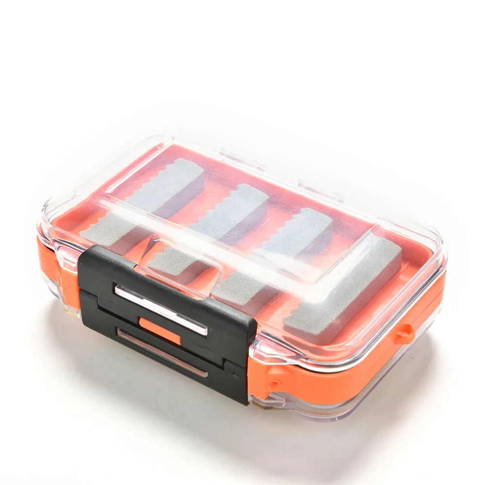 

1pcs Double Side Slit Foam&Easy-Grip Foam Fly Fishing Box Double Side Waterproof Plastic Tackle Box Transparent Fly Box