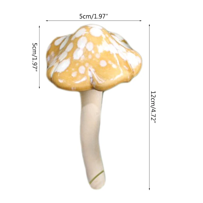 

4pcs Ceramic Mushroom Miniature Fairy Garden Mushrooms Figurines Outdoor Yard Lawn Decor Pottery Ornament