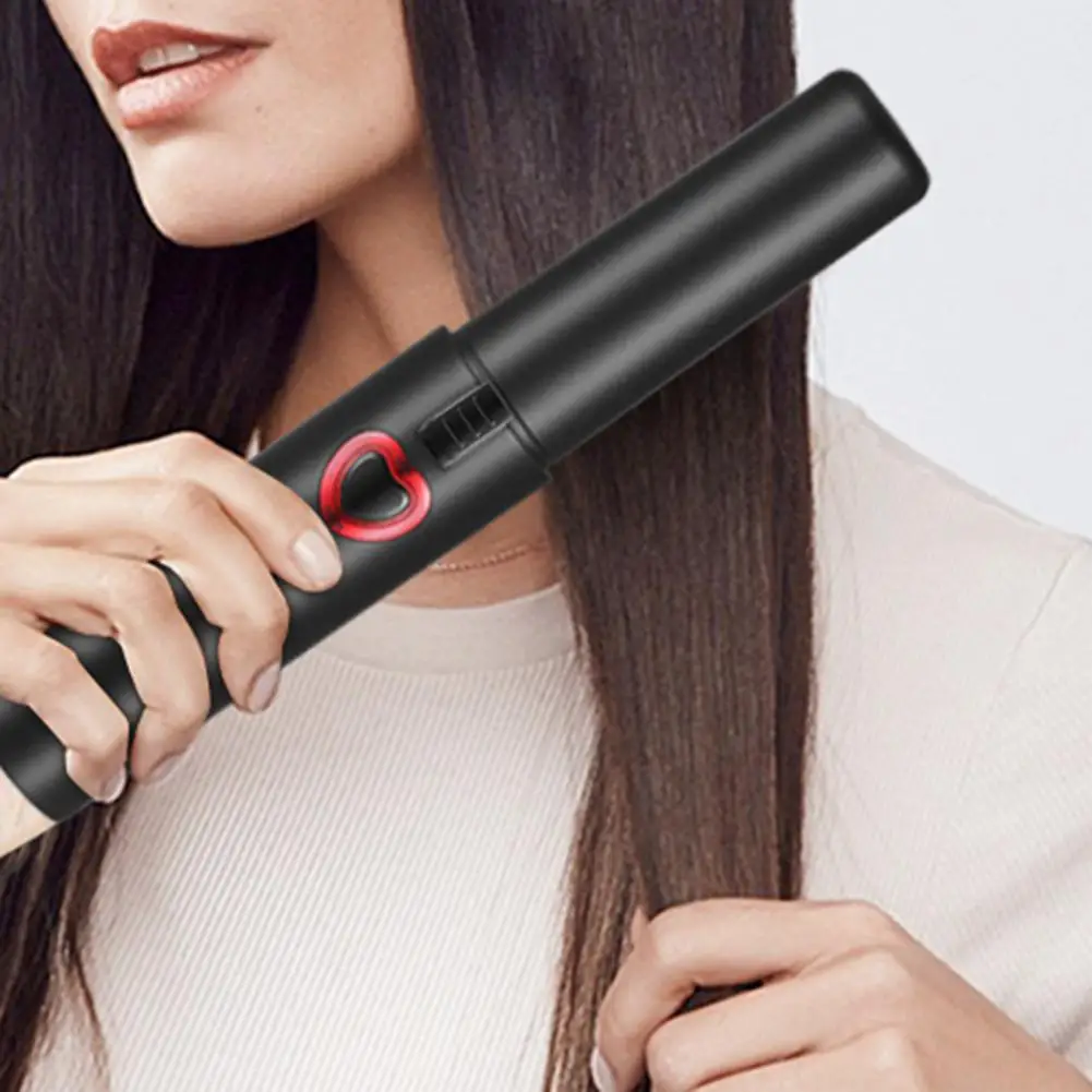 

Hair Straightener Wireless Easy to Use 2 in 1 Design Rechargeable Wireless Curler for Household Portable Wireless Hair Curler