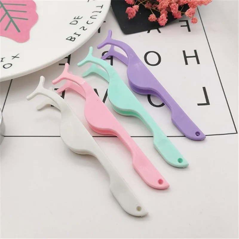 

2020 1pc False Eyelash Tweezers Fake Eye Lash Applicator Eyelash Extension Curler Nipper Auxiliary Clip Clamp Makeup Forceps Too