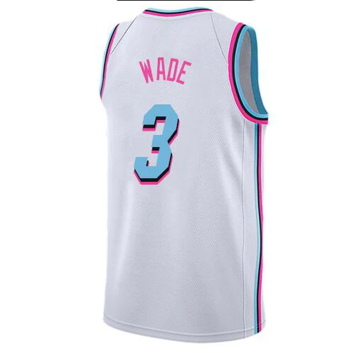 

American Basketball Clothes #3 Dwyane Wade Miami Heat European Size Ball Pants T Shirts Cool Tops Loose Clothing