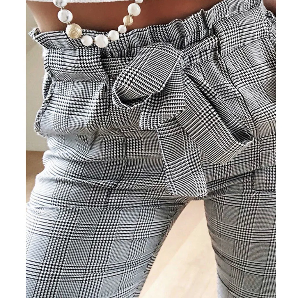Pantalon femme ete брюки для женщин женские свободные повседневные эластичные хлопковые и льняные брюки с завязками для женщин