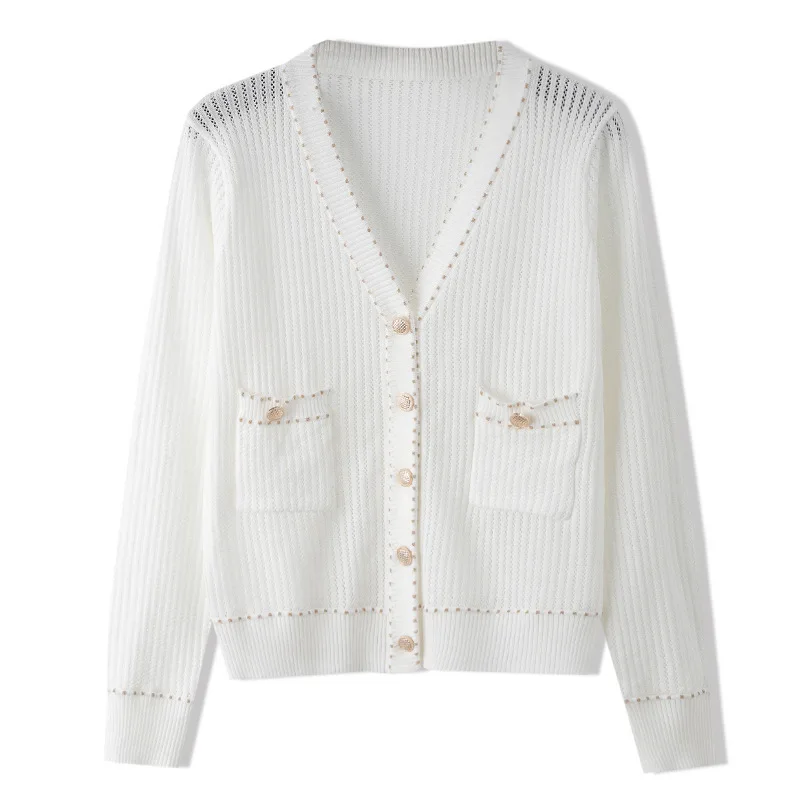 

2020 Bushness Casual Women's Cardigan Single-Breasted Stitching Cardigan Loose Thin Knit Female Sweater Plaid Tops England Style