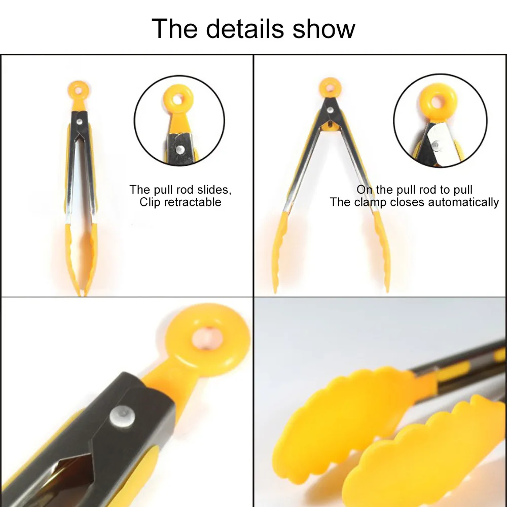 Силиконовые спагетти салат тосты барбекю мясо длинный плоский щипцы инструмент