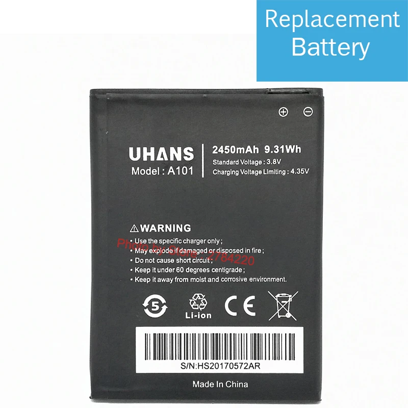 

Hot Selling 2450mAh A101 Replacement Battery Batterie For UHANS A101 A101S Mobile Phone Batteries