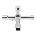 Многофункциональный ключ из стали 45 #4 в 1, ключ для сантехники с отверстием для цепи, электрический шкаф управления, поезд, Лифты