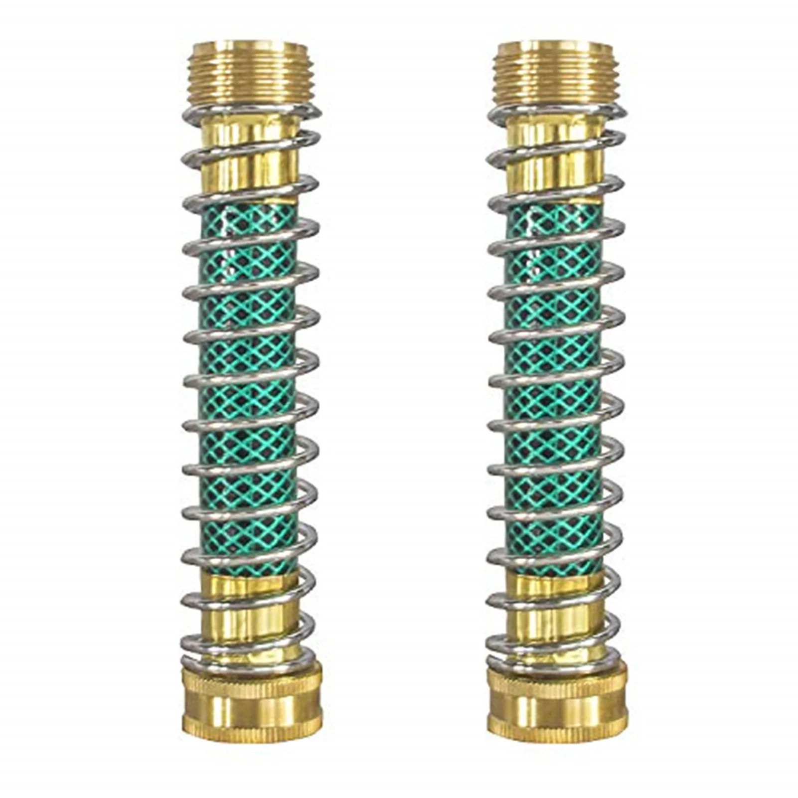 

2Pcs Hose Extension Protectors Short Flexible Garden Hose Protector with Coil Spring Hose Kink Protector Washers Sealing Tapes