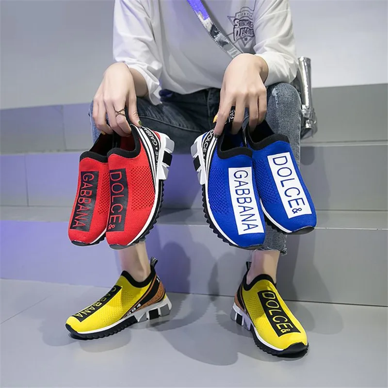 

Men Vulcanized Shoes Brand Designer Unisex Casual Shoes Men Slip On Walking Sneakers Breathable Sock Trainers Chaussure Homme