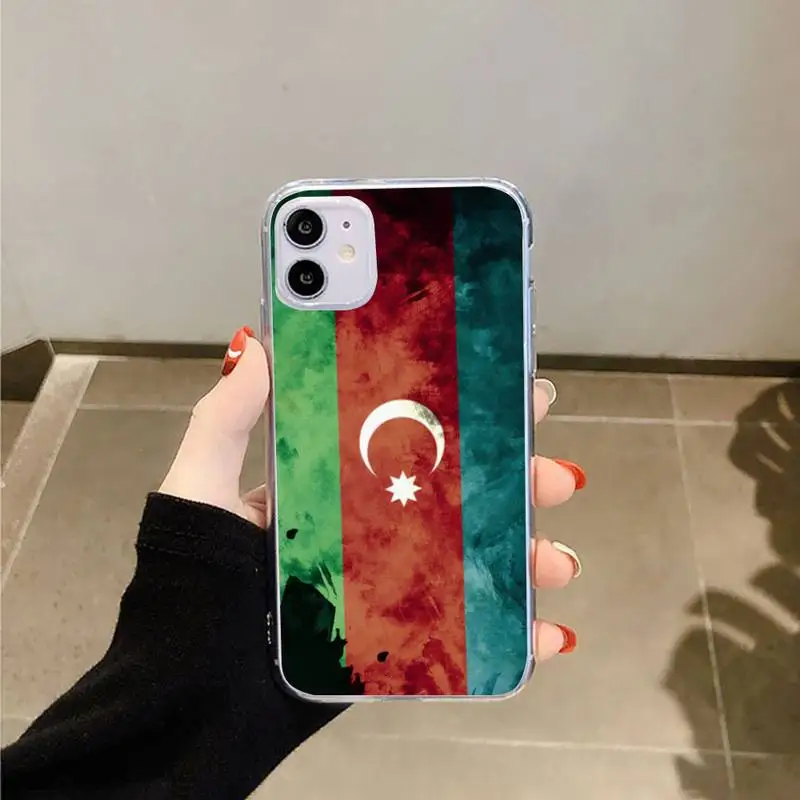 

Azerbaijan buta flag Symbol Phone Case Transparent for iPhone 6 7 8 11 12 s mini pro X XS XR MAX Plus