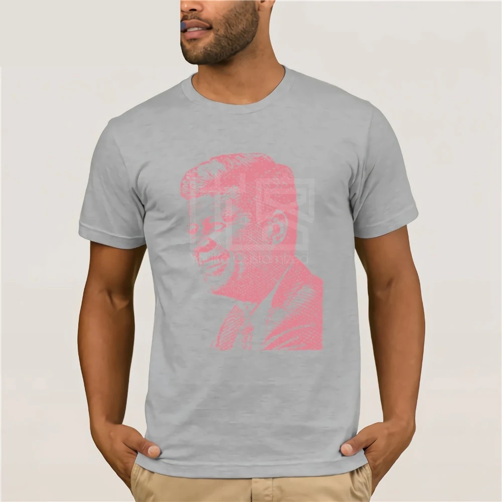 John F Kennedy T-Shirt Vintage JFK American President Tee men's T-shirt Clothes Popular Crewneck 100% Cotton Tees | Мужская одежда