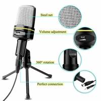 3 5mm wired condenser microphone laptop computer adjustable tripod microphone online chatting live streaming desktop mic
