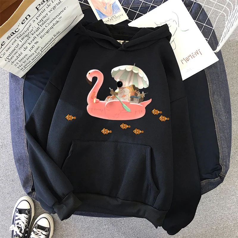 

Cute Lady Winter Cartoon Print Astronaut Hoodie Unisex Fashion Casual Hoodies Long Fleece Kawaii Streetwear Women Sweatshirt Top