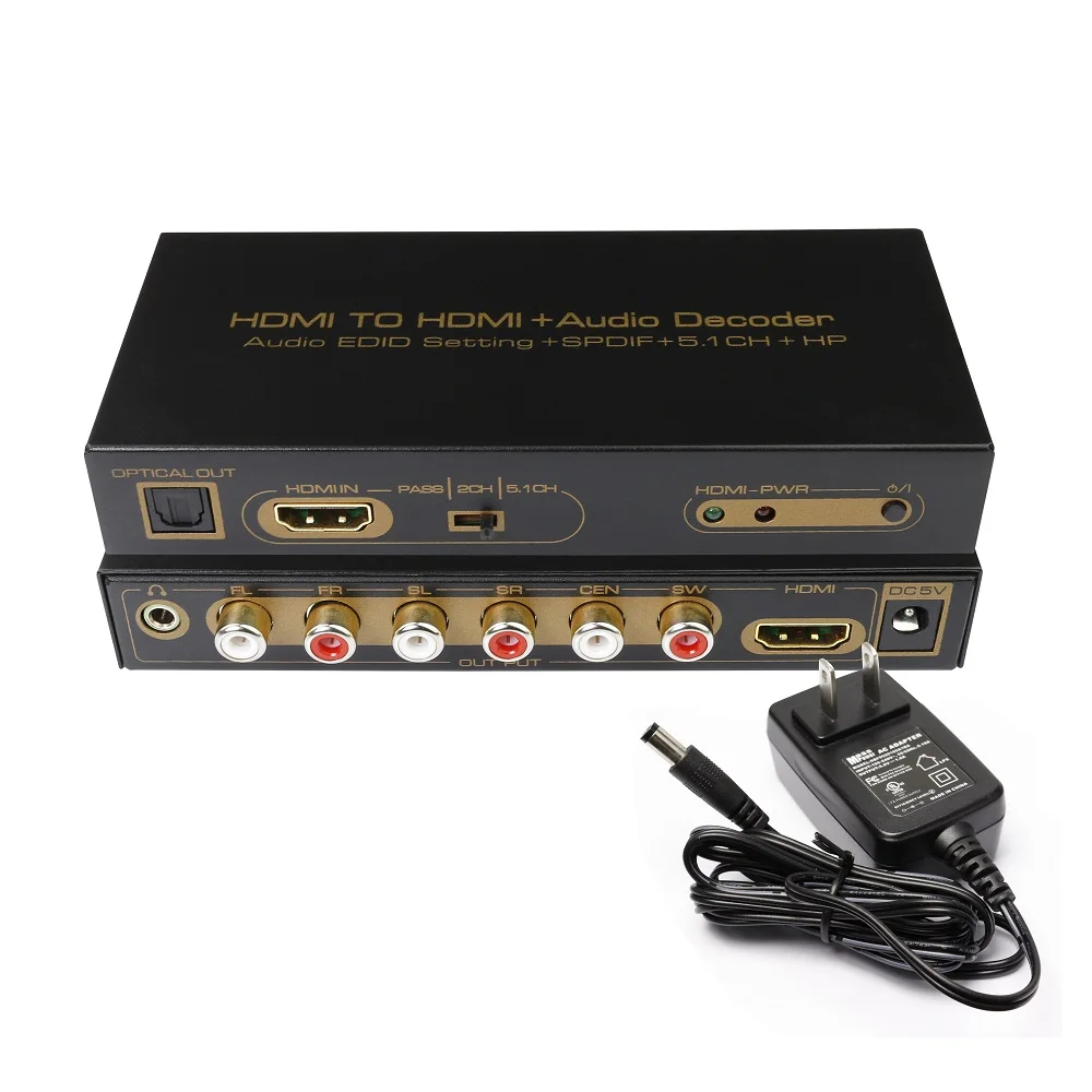 

HDMI TO HDMI Digital SPDIF Audio Extractor Converter 5.1 CH Audio Decoder AUDIO EDID SETTING HP 1080P 3D AC3 DTS LPCM 2CH 7.1CH