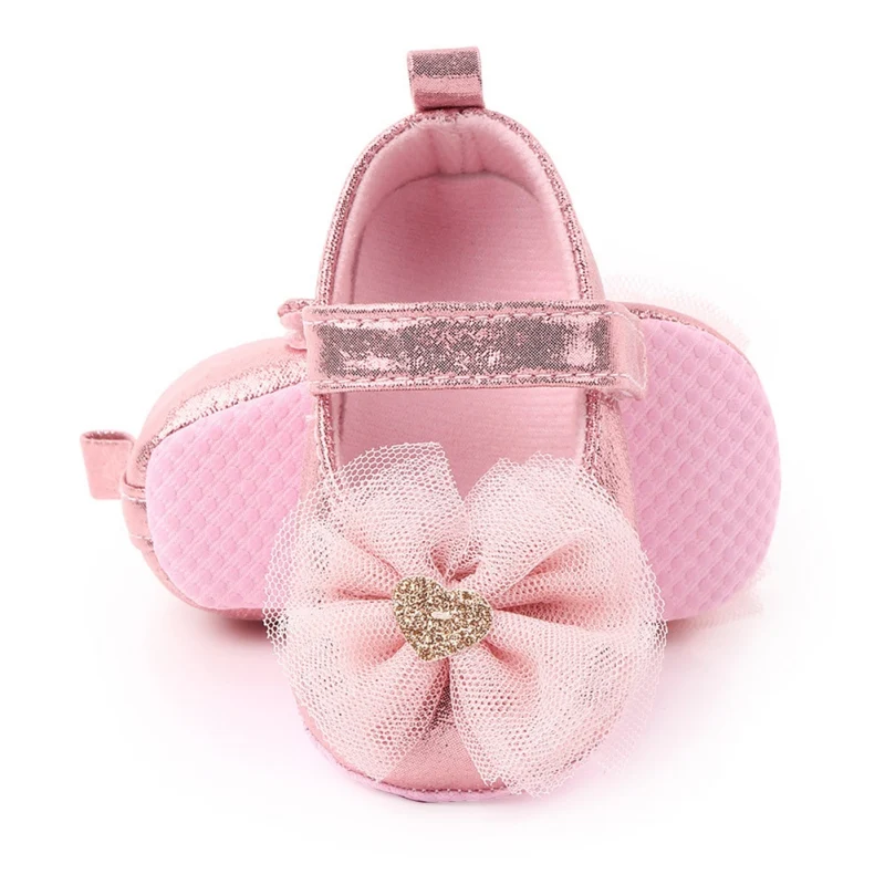 

0-18M Infant Baby Girl Shoes Bowknot Flower Anti-Slip Soft Sole Hook First Walkers Toddler Infant Baby Girl Kids Shoes 4 Color