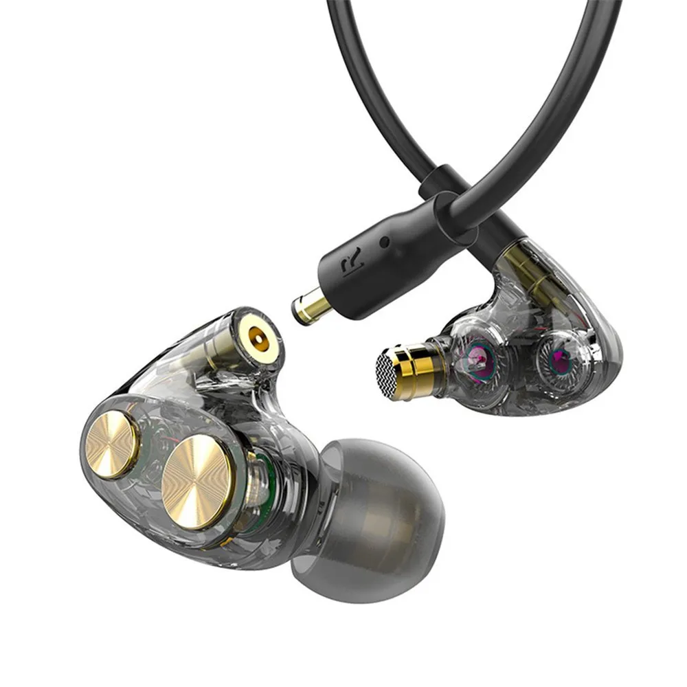 N35 кольцо железные наушники в ухо кабель управления шумоподавление Hifi сабвуфер гарнитура Мобильный телефон универсальный для Xiaomi huawei - Цвет: Black