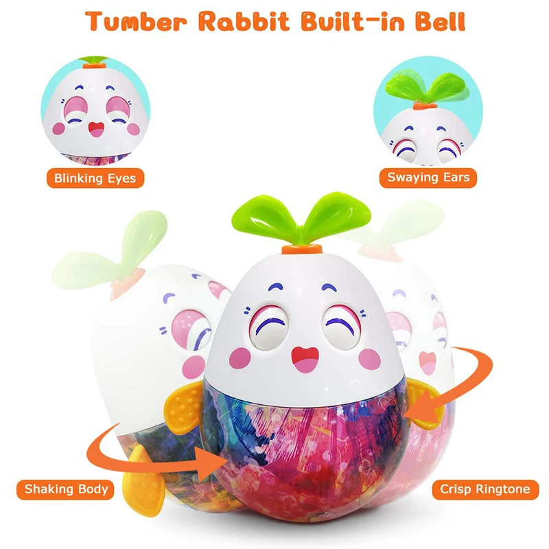 HOLA 3132 детские погремушки Tumbler игрушки для новорожденных Roly Poly кролик мобильные