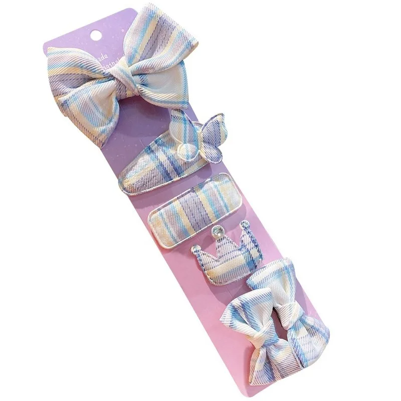 6 шт./компл. челка зажим для волос с бантом клип решетки украшение головы и платье