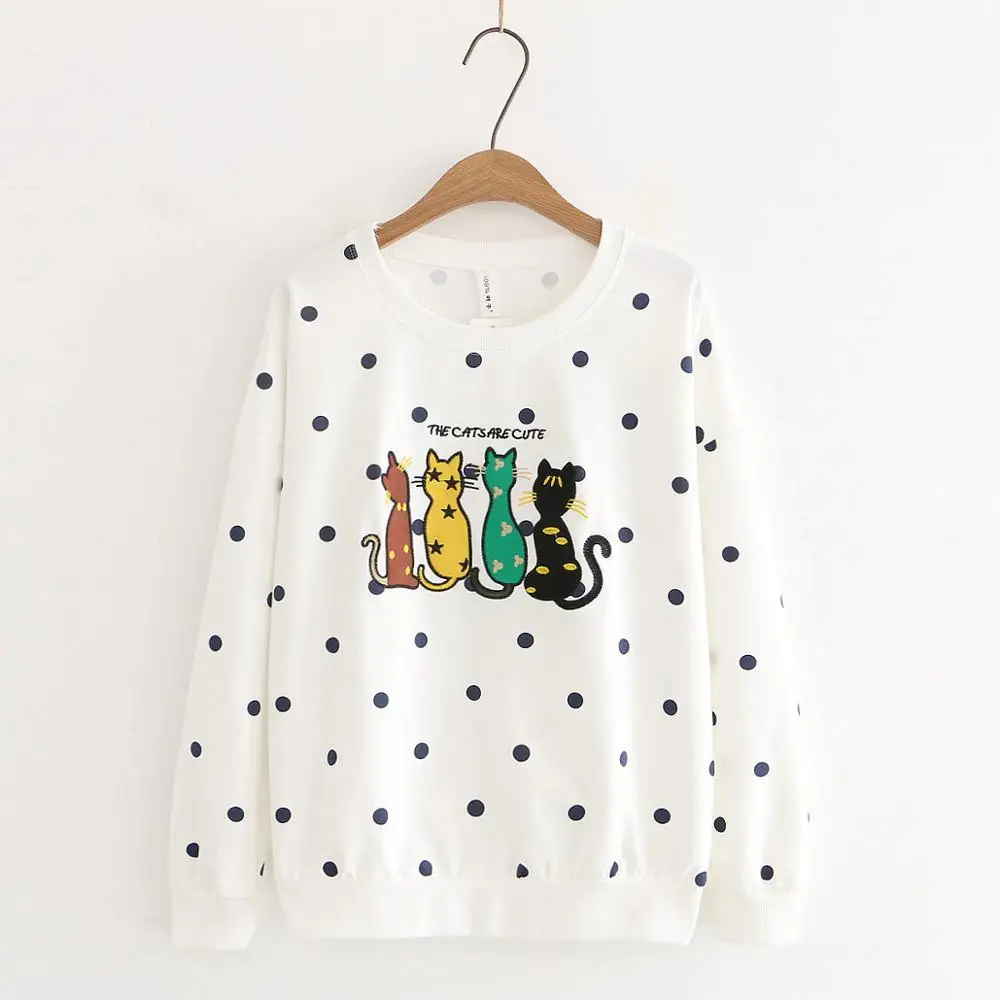 Свитер с рисунком кота коллекция 2020 года сезон весна толстовка капюшоном в