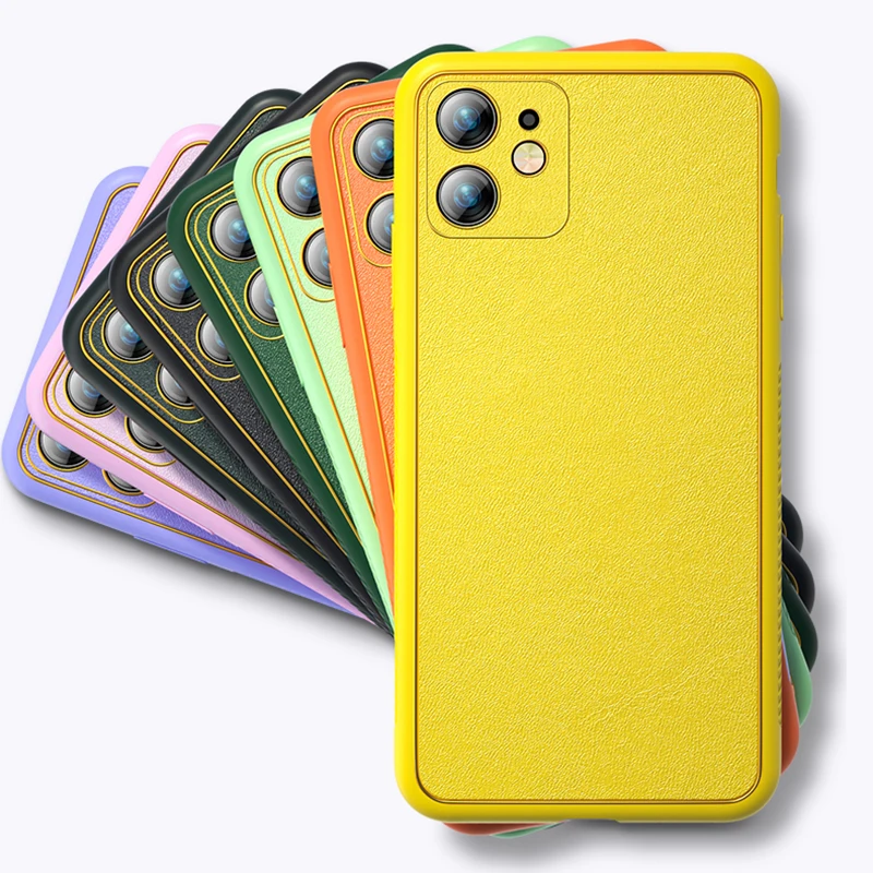 Кожаный защитный чехол для iPhone 11 Pro Max мужской мягкий из ТПУ Роскошный X XS XR 7 8 Plus Se