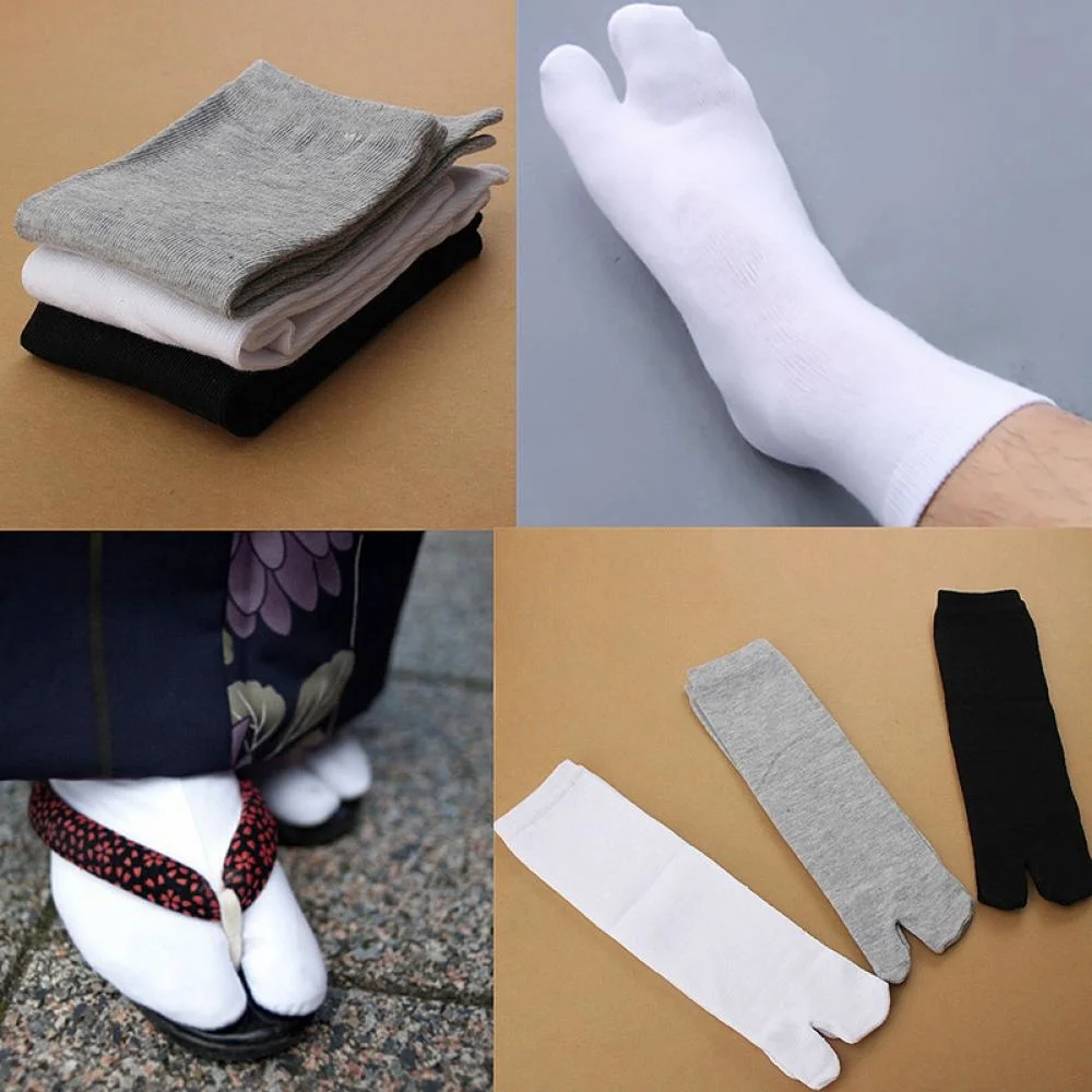 

Японское кимоно, шлепанцы, сандалии, Раздельный носок, Tabi Ninja, рандомные мужские и женские хлопковые носки с двумя пальцами