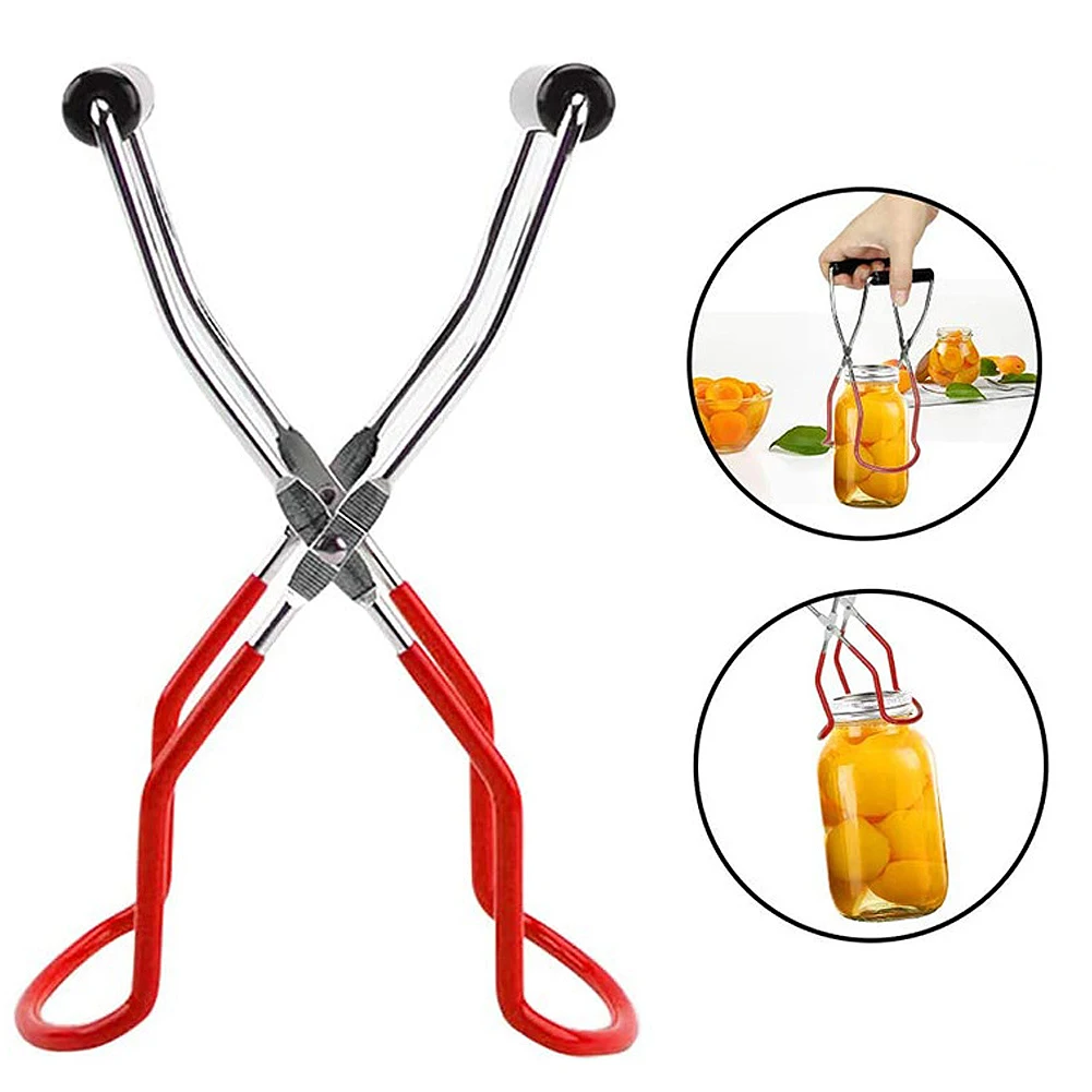 

1PC Nonslip Food Tongs Canning Jar Lifter Anti-Scalding BBQ Tweezer Canning Tool Canned Food Tong Kitchen Tool Two Colors