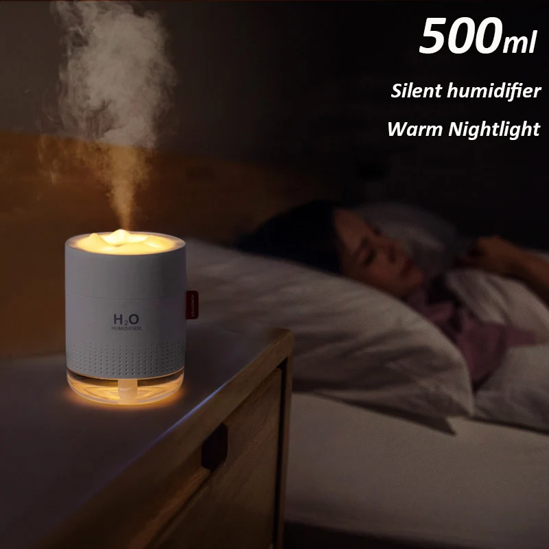 Фото Портативный ультразвуковой увлажнитель воздуха 500 мл Snow Mountain H2O USB Ароматический диффузор с романтичной ночной лампой увлажнитель воздуха №2