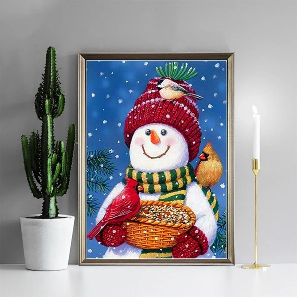 

Christmas Diamond Painting 5D Xmas Craft Crystal Cross Stitch Embroidery Kit Snowman DIY Art Diamond Embroidery Home Decoration