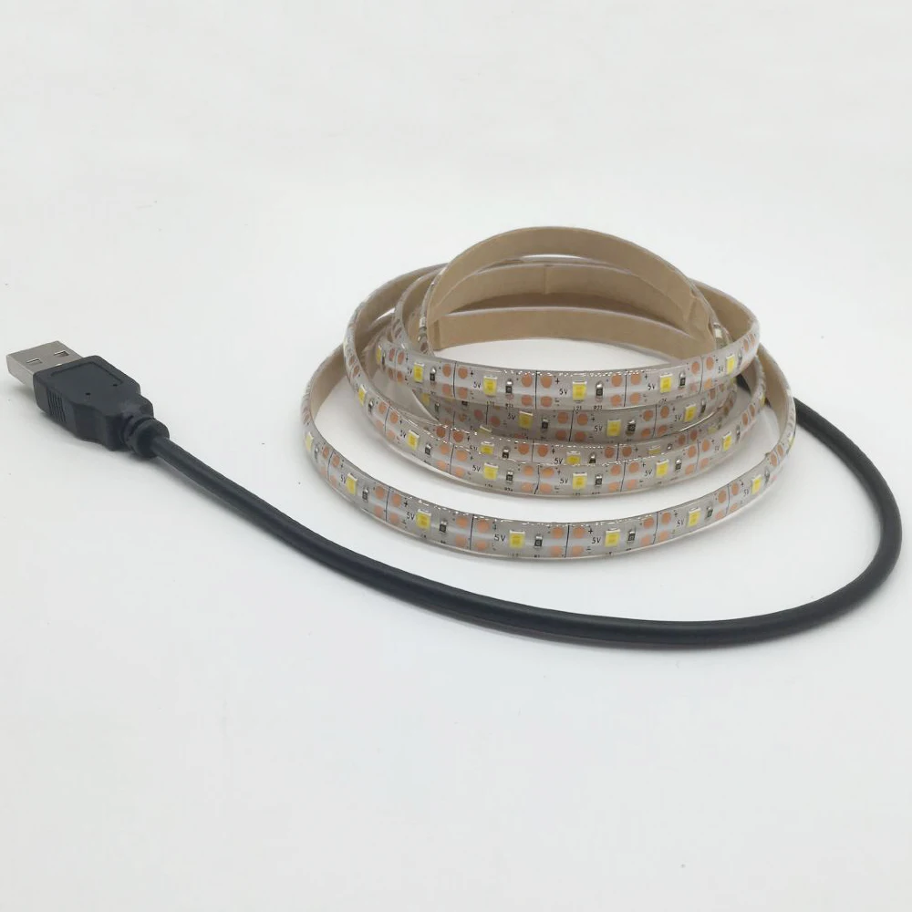 1m 2m 3m Wireless PIR Motion Sensor LED Bed Closet Night light 5V 2835 Strip AAA Battery Power Flexiable lamp Illumination | Лампы и