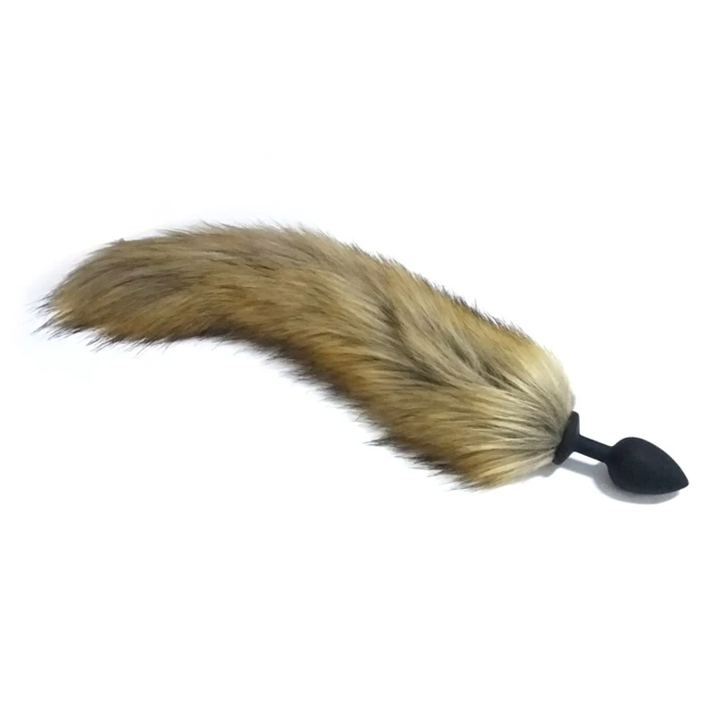 Секс-товары Черный Цвет Лисий хвост силиконовая Анальная пробка взрослые