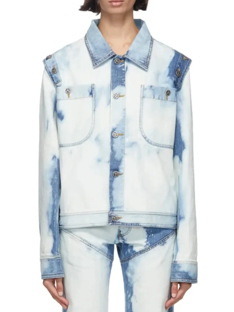 Повседневная тяжелая работа старая и свободная женская модная джинсовая куртка