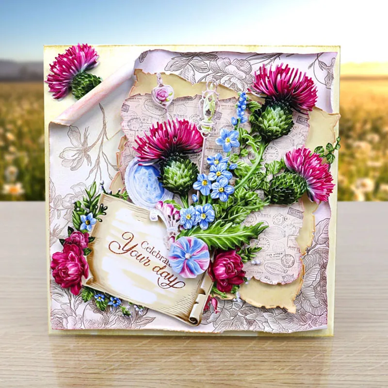 Розы цветы спрей металлические Вырубные штампы и украшения вырубки для